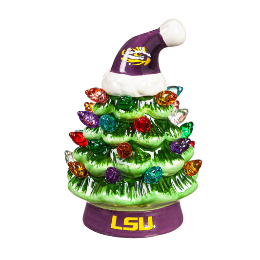 LSU Tigers 4 Inch LED Tabletop Christmas Tree Santa Hat - ToylandEU