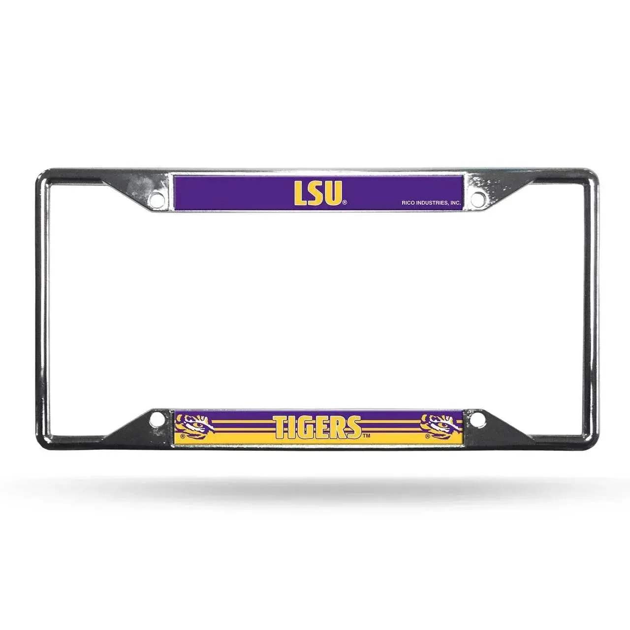 LSU Tigers Chrome Heavy Duty License Plate Frame EZ View - ToylandEU