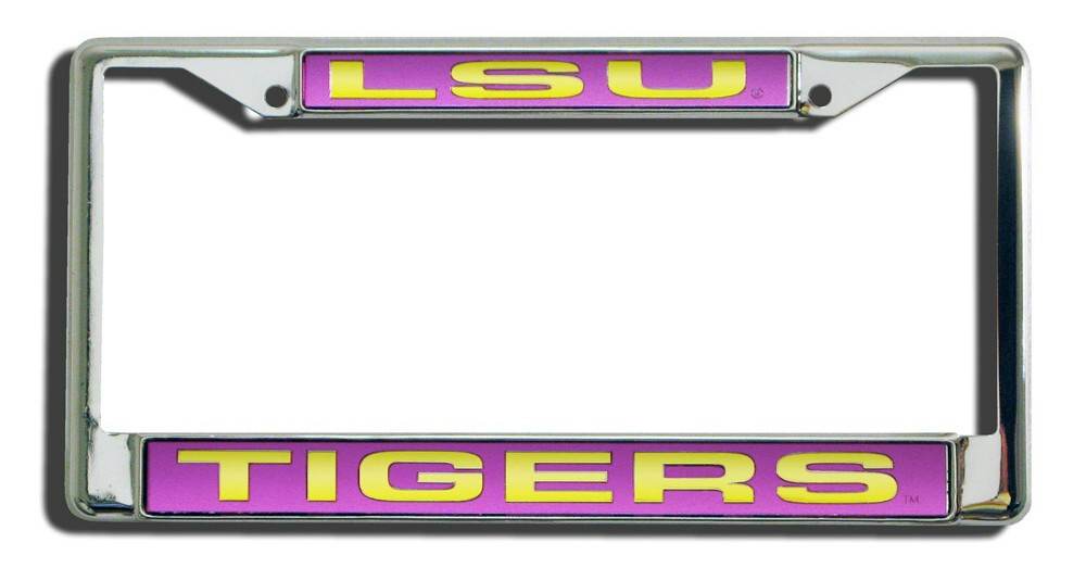 LSU Tigers Chrome License Plate Frame Laser Cut Insert - ToylandEU