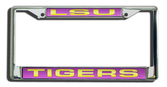 LSU Tigers Chrome License Plate Frame Laser Cut Insert - ToylandEU