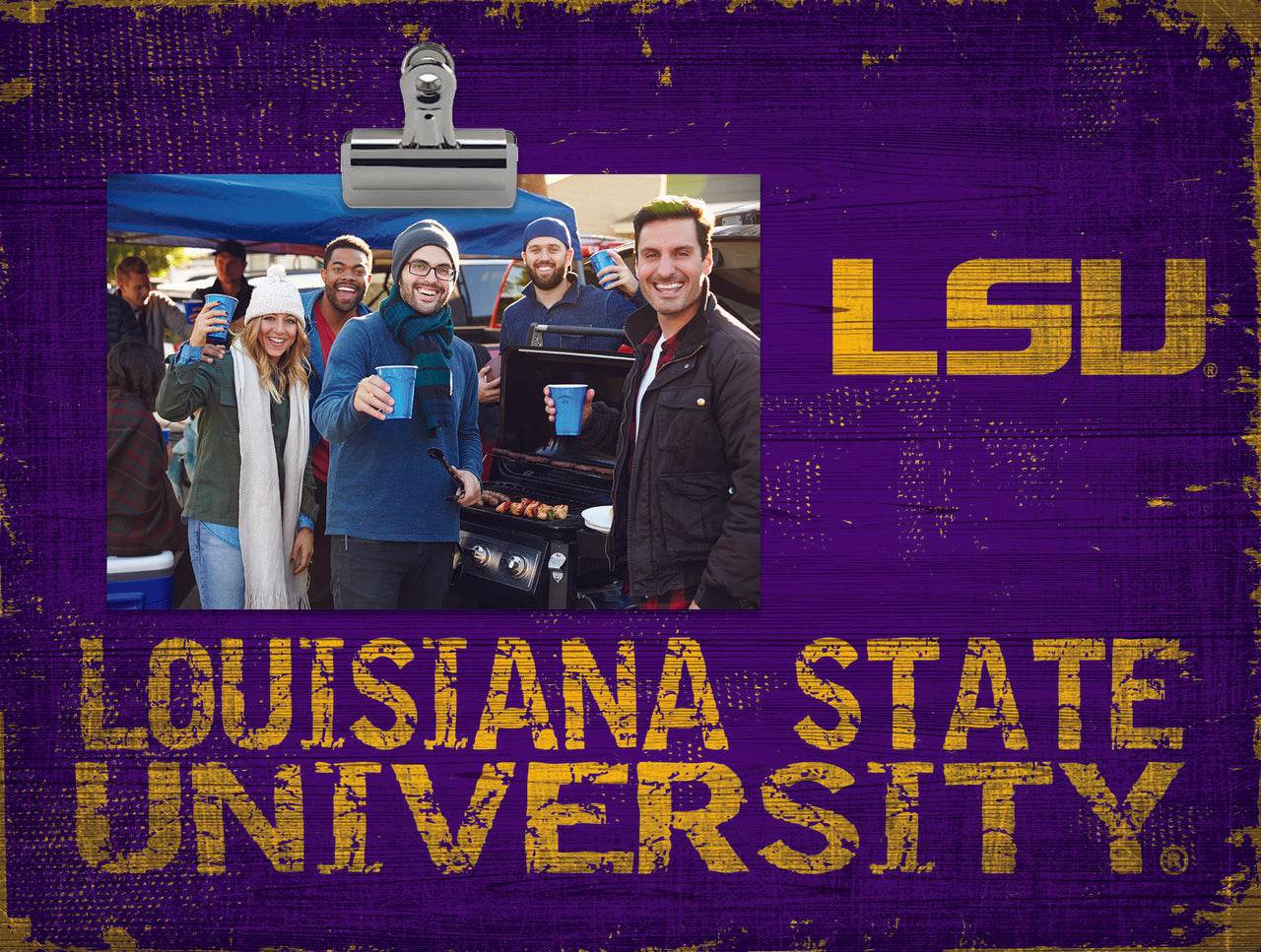 LSU Tigers Clip Frame 10x8 Wood Display for Tailgate - ToylandEU