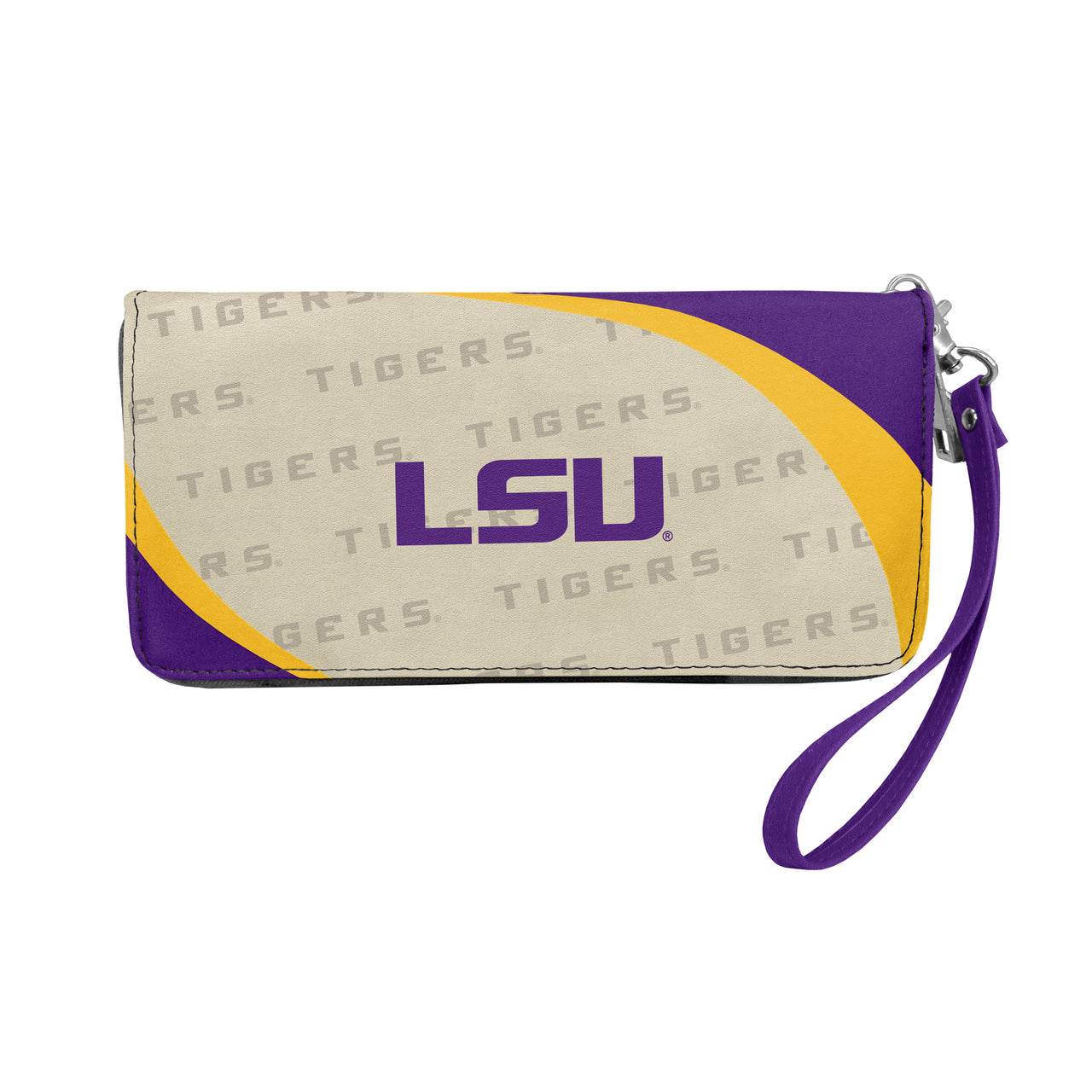 LSU Tigers Curve Wallet Organizer Wristlet Zip Wallet - ToylandEU