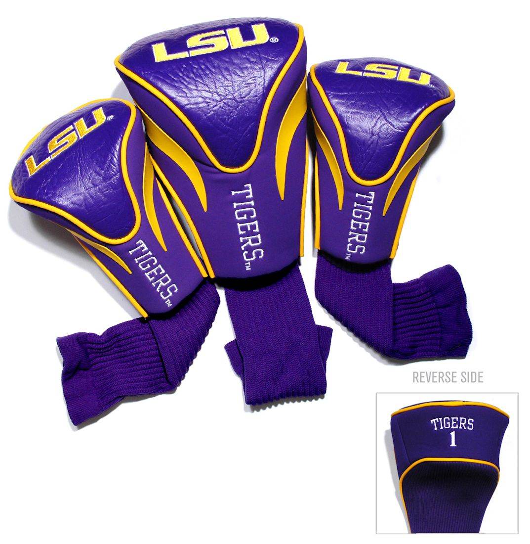 LSU Tigers Golf Headcover Set 3 Piece Contour Pack - ToylandEU