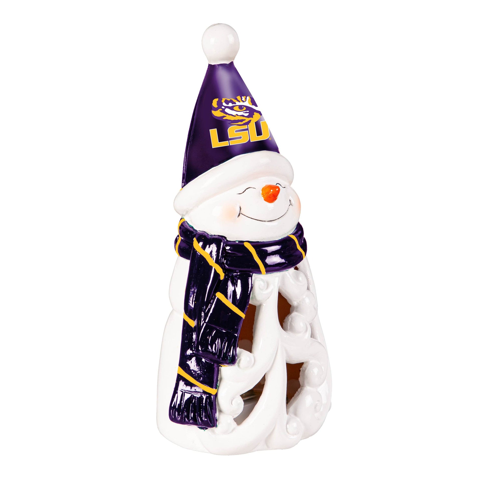 LSU Tigers LED Snowman Statue 8 Inch Holiday Decor Item - ToylandEU