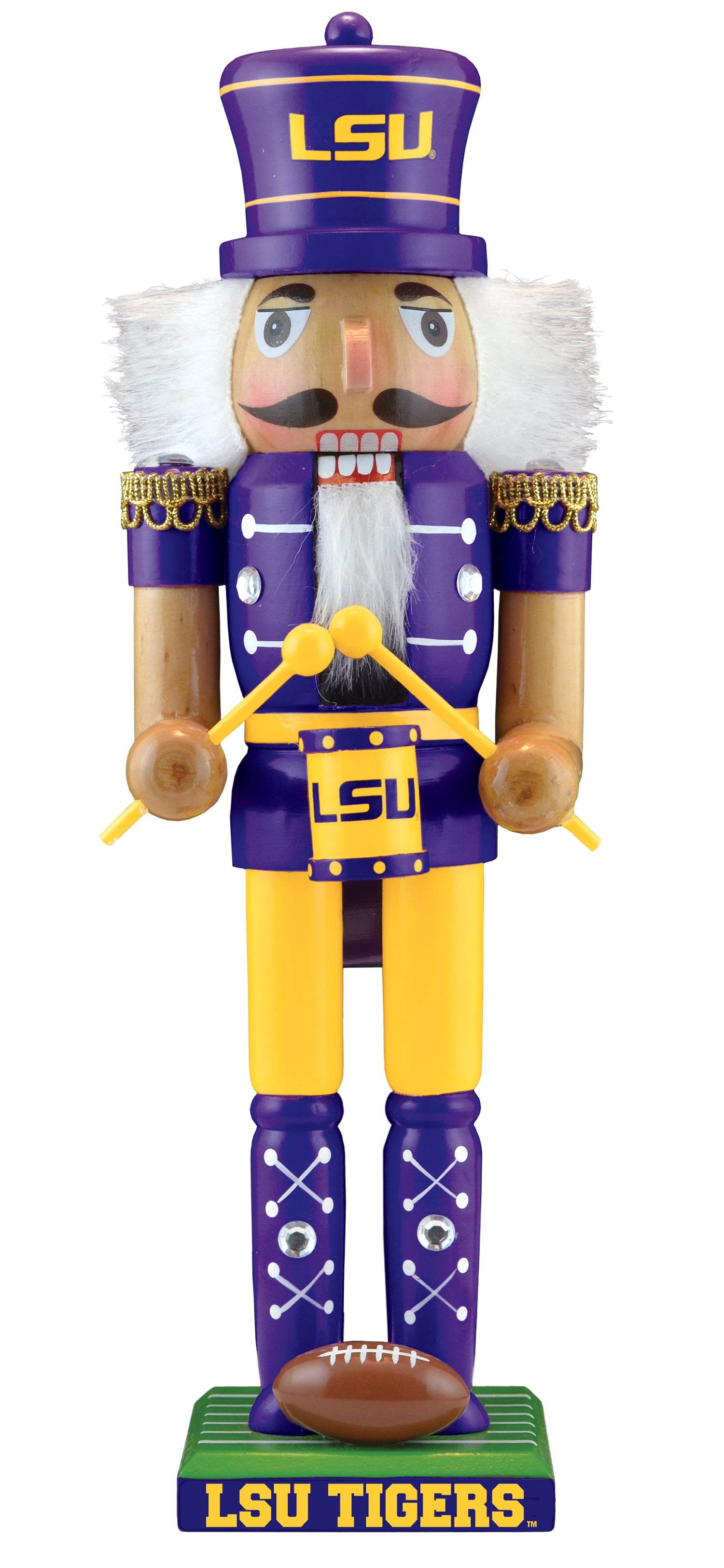LSU Tigers Nutcracker Handcrafted Wood Collectible Ornament - ToylandEU
