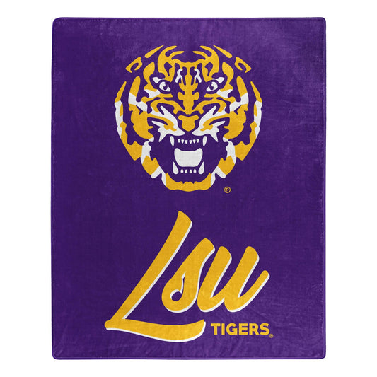 LSU Tigers Raschel Signature Plush Throw Blanket 50x60 - ToylandEU