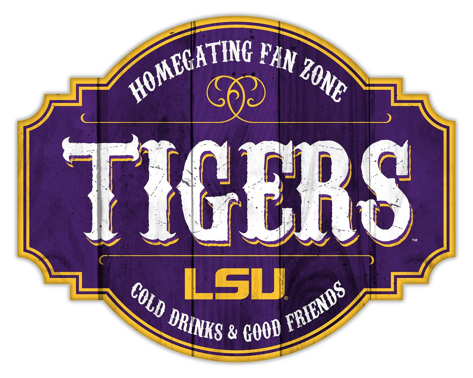 LSU Tigers Wood Sign 12 Inch Homegating Tavern Decor - ToylandEU