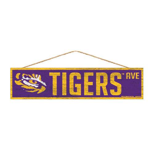 LSU Tigers Wood Sign 4x17 Avenue Design By Wincraft - ToylandEU
