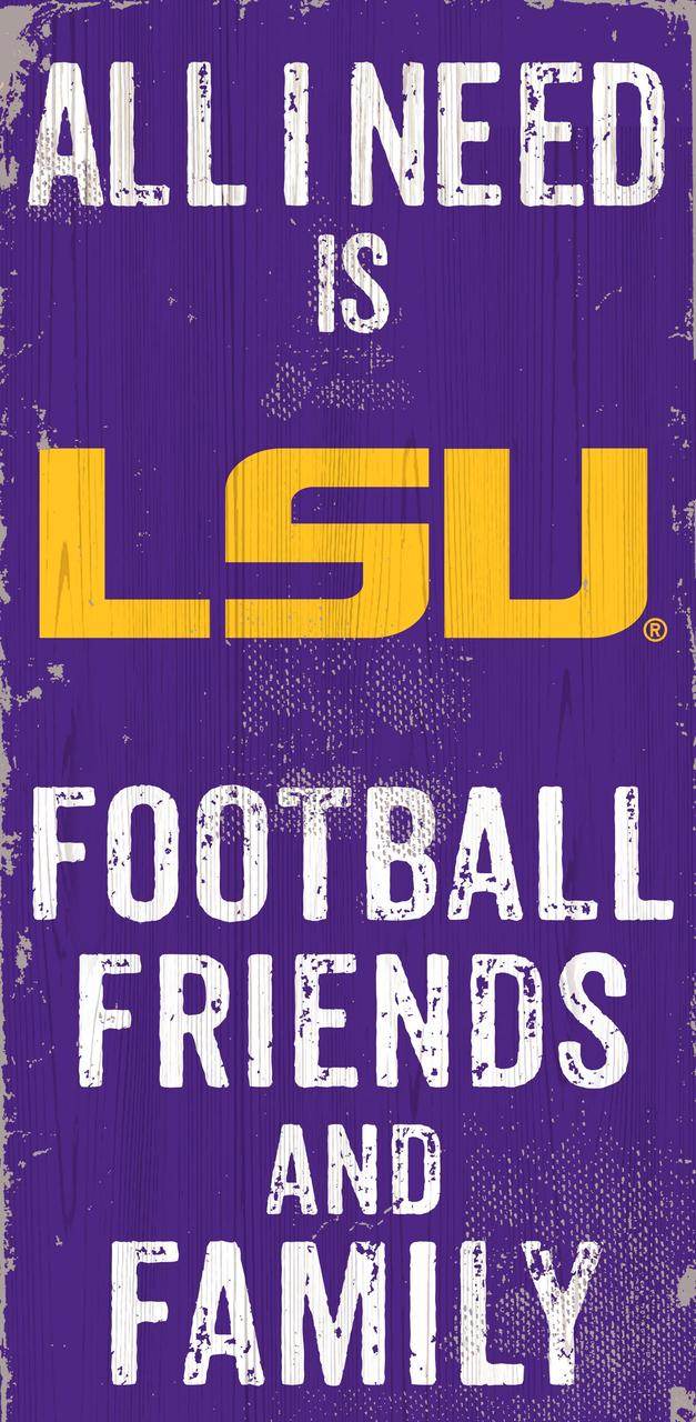 LSU Tigers Wood Sign 6x12 Football Family Design Color - ToylandEU