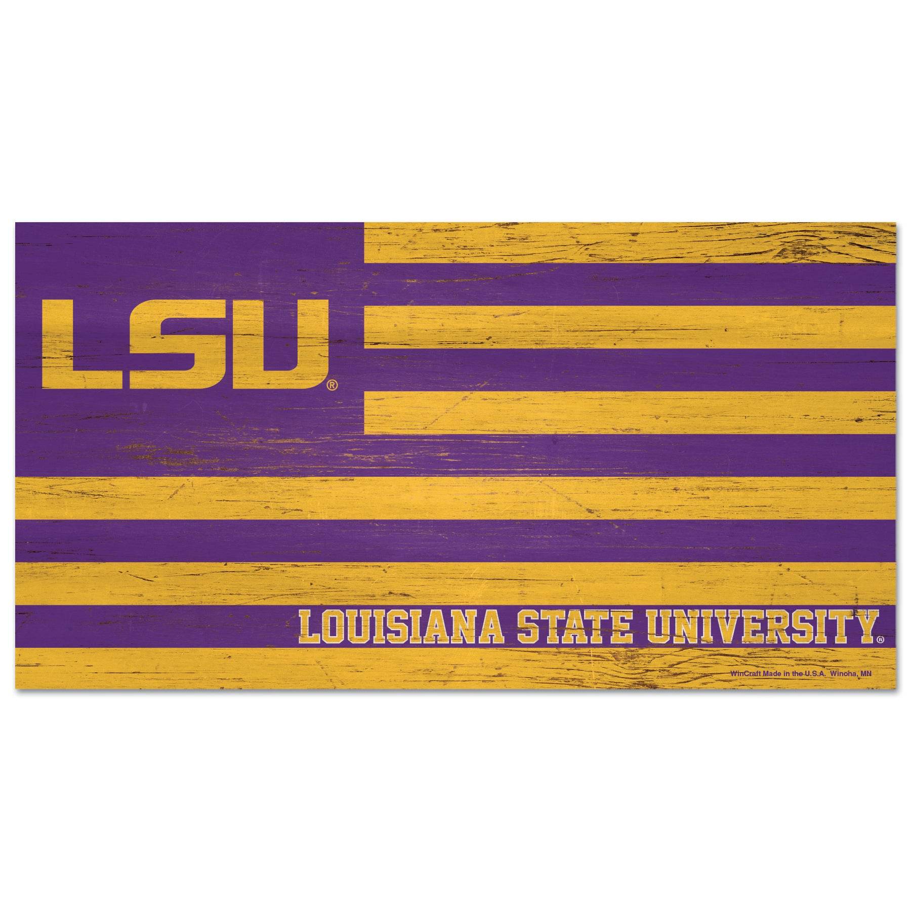 LSU Tigers Wood Sign Flag 9x17 Wall Decor For Home Use - ToylandEU