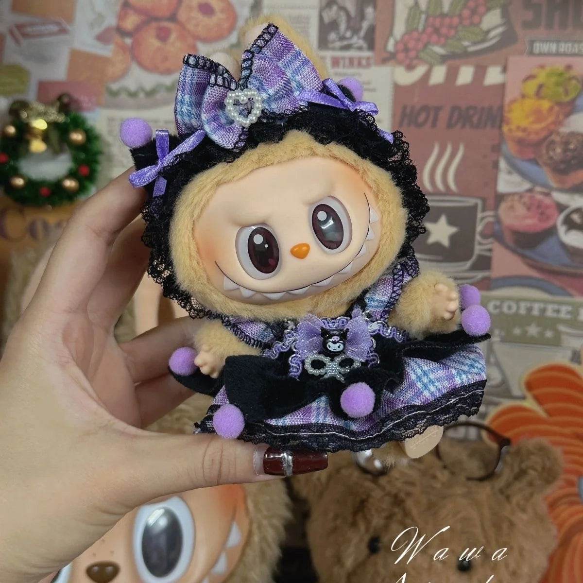 Labubu Clothes Outfit Accessories for 17cm Labubu V2 V1 Idol Doll Fashion Cute Striped Cosplay Dress - ToylandEU