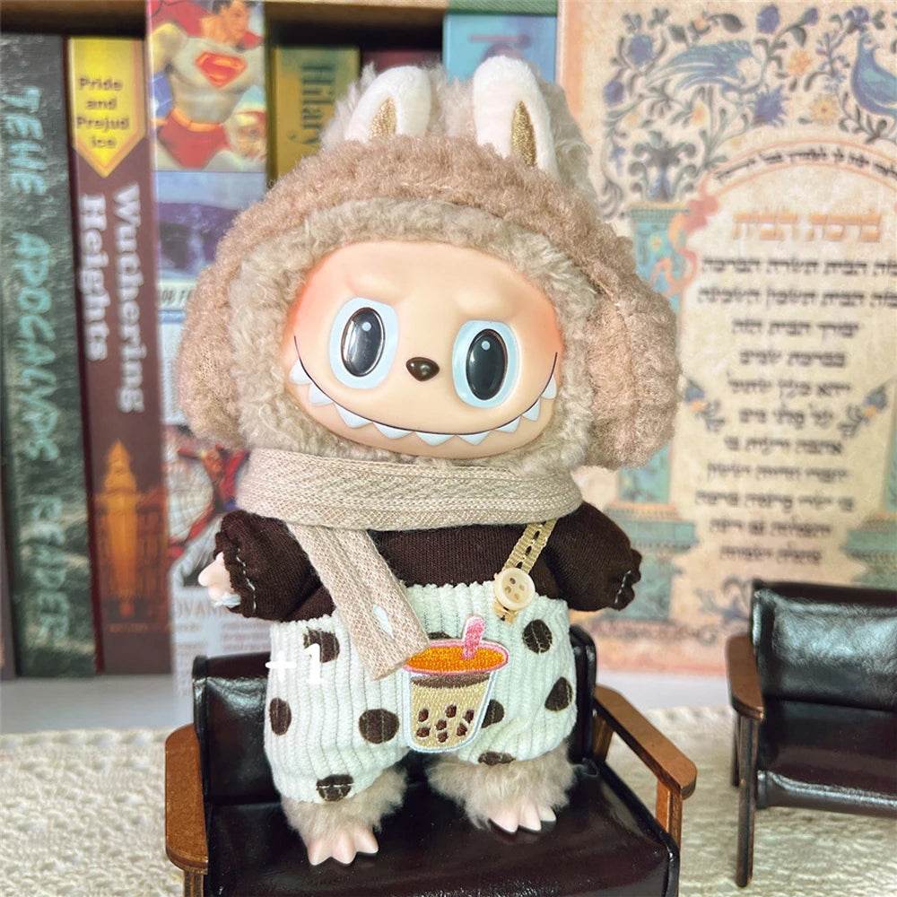 Labubu Clothes Outfit Accessories for 17cm Labubu V2 V1 Idol Doll Fashion Cute Striped Cosplay Dress - ToylandEU