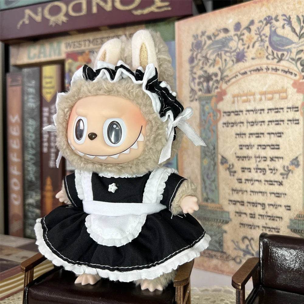 Labubu Clothes Outfit Accessories for 17cm Labubu V2 V1 Idol Doll Fashion Cute Striped Cosplay Dress - ToylandEU