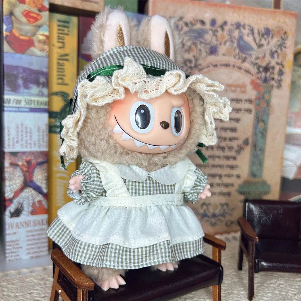 Labubu Clothes Outfit Accessories for 17cm Labubu V2 V1 Idol Doll Fashion Cute Striped Cosplay Dress - ToylandEU