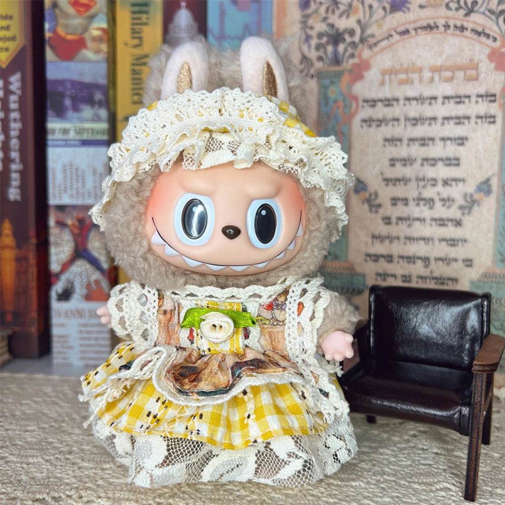 Labubu Clothes Outfit Accessories for 17cm Labubu V2 V1 Idol Doll Fashion Cute Striped Cosplay Dress - ToylandEU