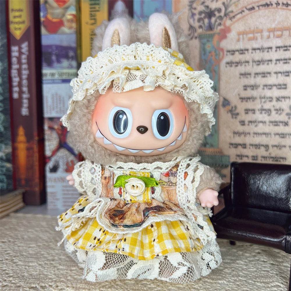 Labubu Clothes Outfit Accessories for 17cm Labubu V2 V1 Idol Doll Fashion Cute Striped Cosplay Dress - ToylandEU