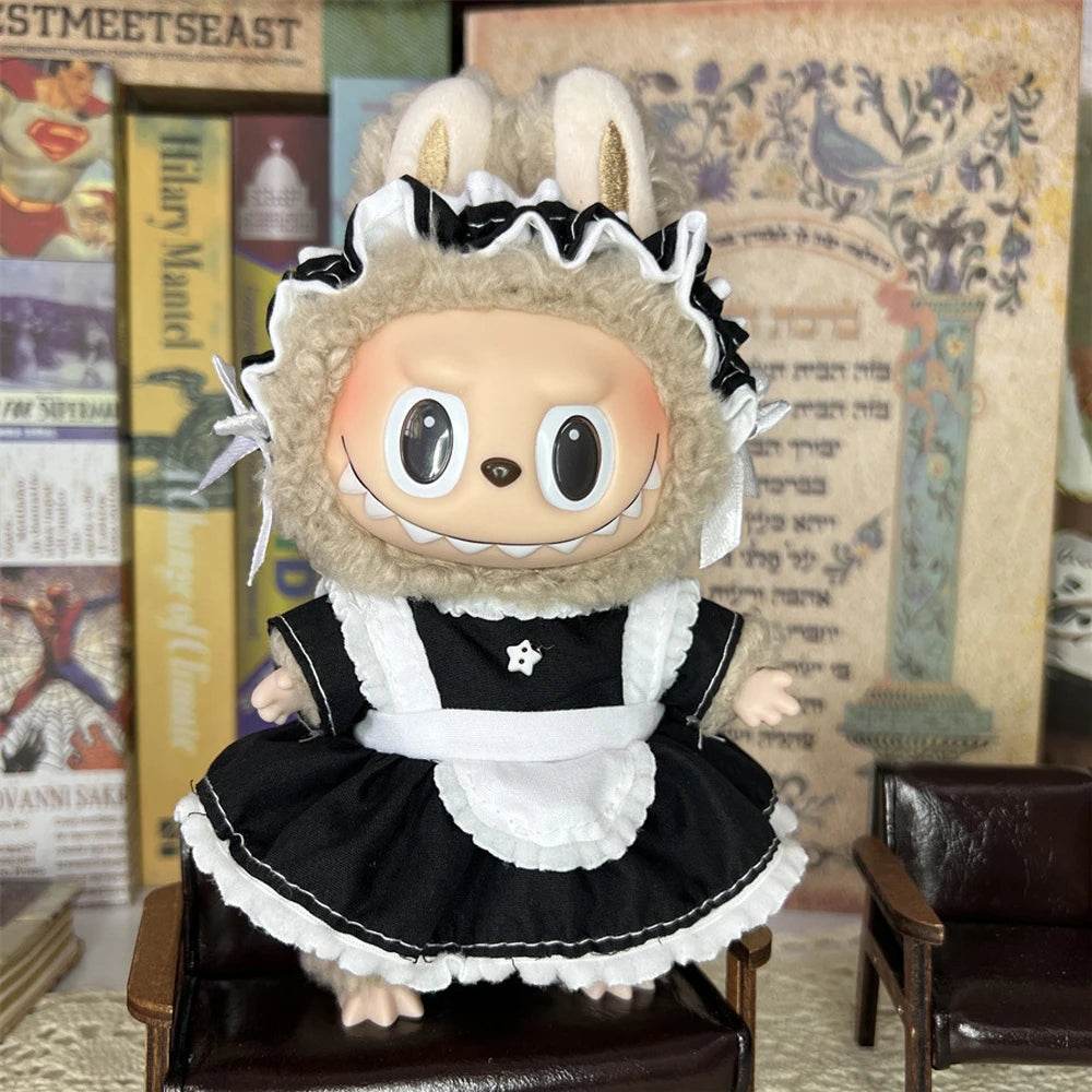 Labubu Clothes Outfit Accessories for 17cm Labubu V2 V1 Idol Doll Fashion Cute Striped Cosplay Dress - ToylandEU