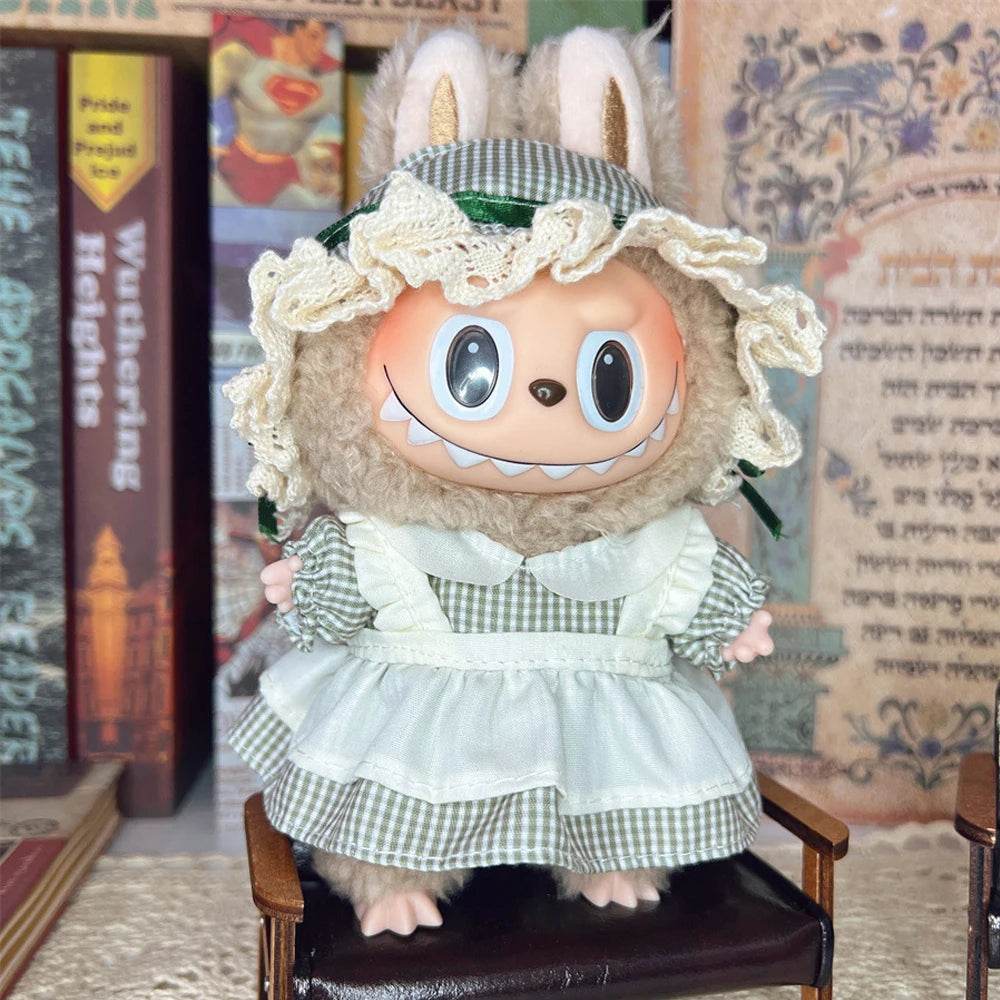 Labubu Clothes Outfit Accessories for 17cm Labubu V2 V1 Idol Doll Fashion Cute Striped Cosplay Dress - ToylandEU