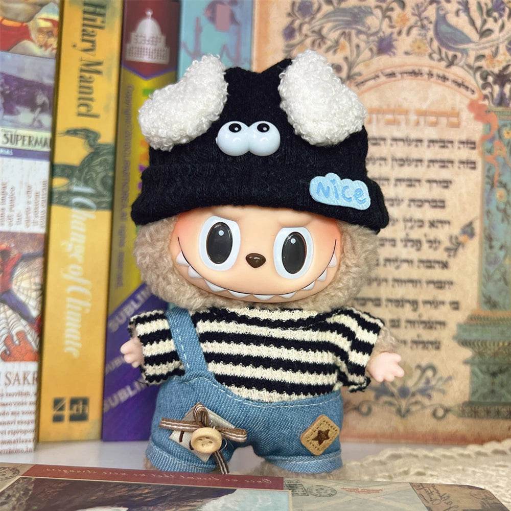 Labubu Clothes Outfit Accessories for 17cm Labubu V2 V1 Idol Doll Fashion Cute Striped Cosplay Dress - ToylandEU