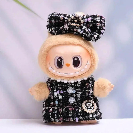  Labubu Doll Clothes 17 Cm Sitting Party Outfit Black Edge Rabbit Ear Strap Skirt Cute Accessories -  ToylandEU™