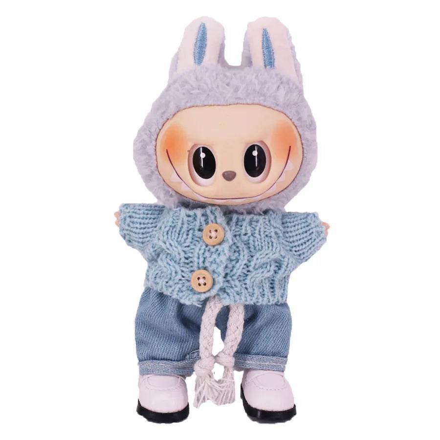 Labubu Doll Clothes Accessory Sweater Denim Shorts Set Dress Up - ToylandEU