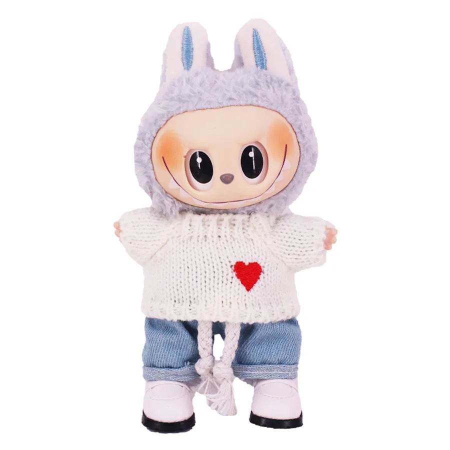 Labubu Doll Clothes Accessory Sweater Denim Shorts Set Dress Up - ToylandEU