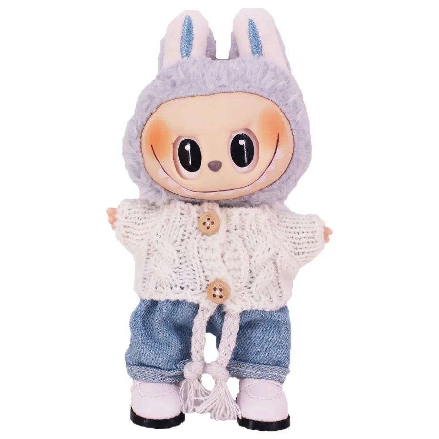 Labubu Doll Clothes Accessory Sweater Denim Shorts Set Dress Up - ToylandEU