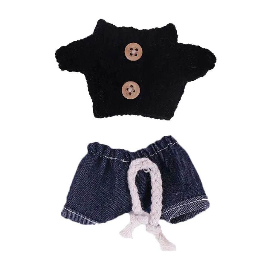 Labubu Doll Clothes Accessory Sweater Denim Shorts Set Dress Up - ToylandEU