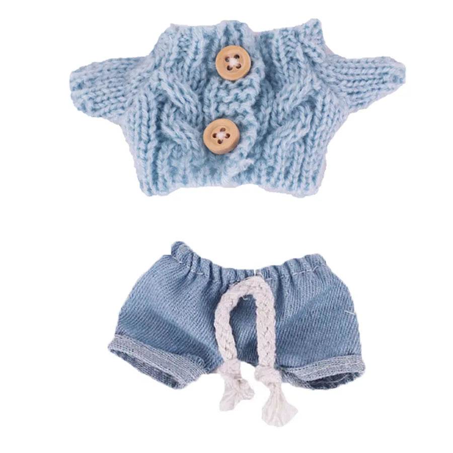 Labubu Doll Clothes Accessory Sweater Denim Shorts Set Dress Up - ToylandEU