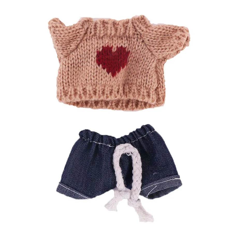 Labubu Doll Clothes Accessory Sweater Denim Shorts Set Dress Up - ToylandEU