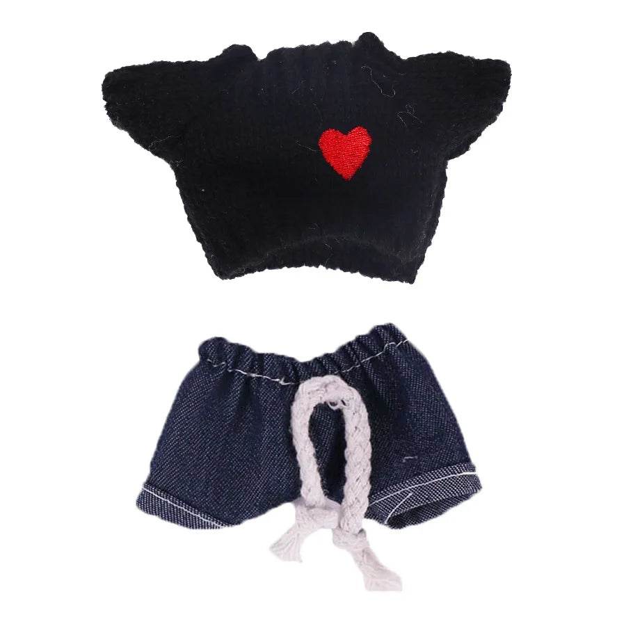 Labubu Doll Clothes Accessory Sweater Denim Shorts Set Dress Up - ToylandEU