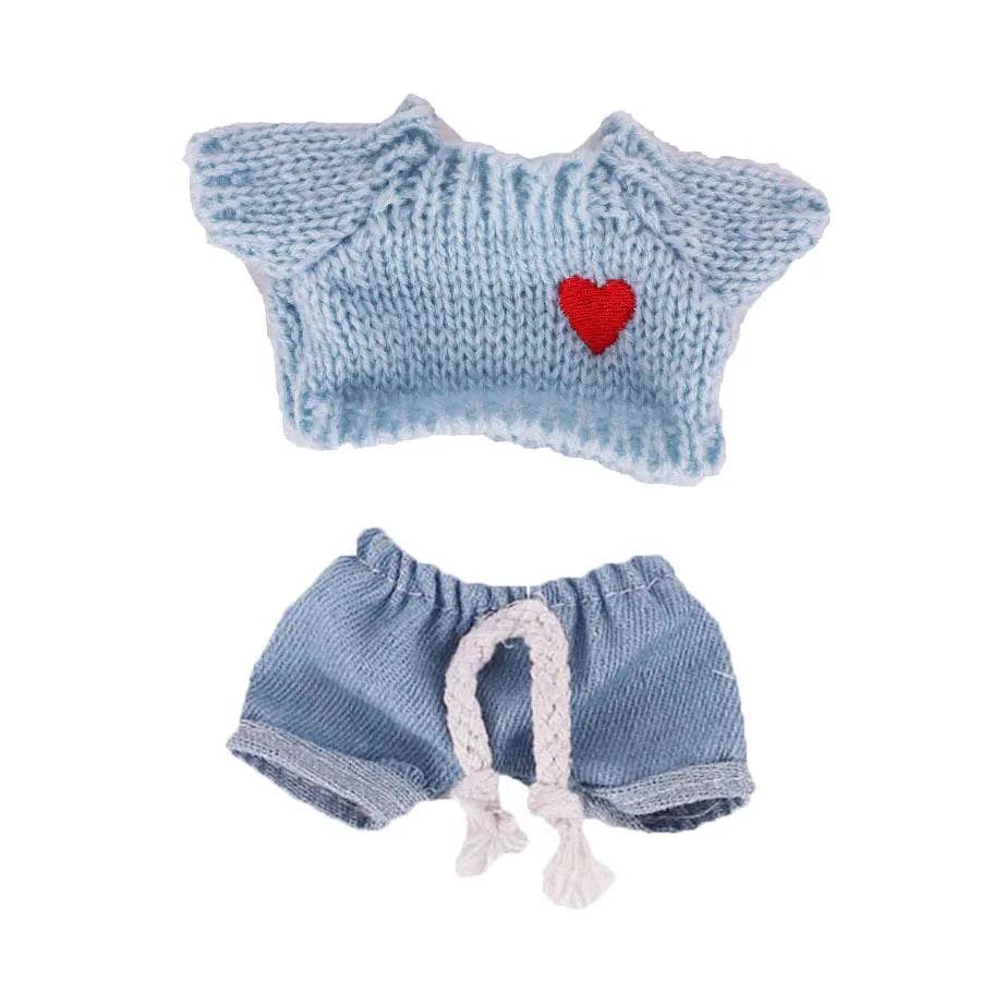Labubu Doll Clothes Accessory Sweater Denim Shorts Set Dress Up - ToylandEU
