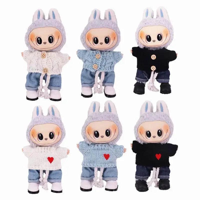  Labubu Doll Clothes Accessory Sweater and Denim Shorts Set -  ToylandEU™