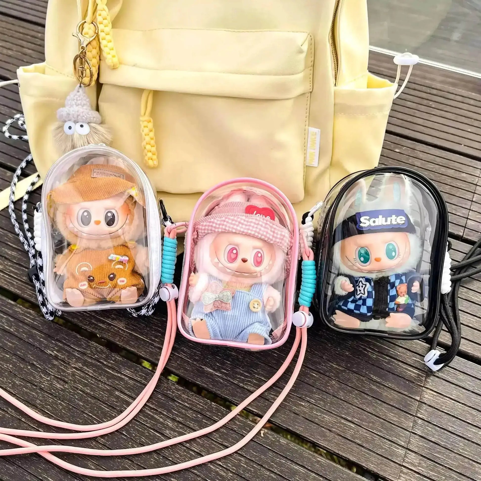  Labubu Protect Case Labubu Sitting Party Cotton Doll Bag -  ToylandEU™