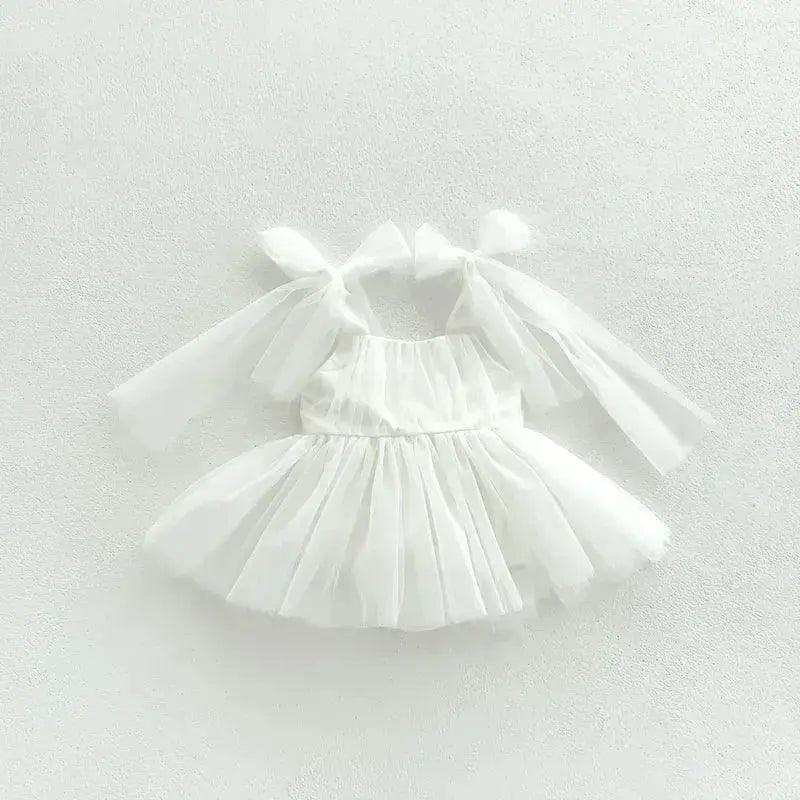  Lace Sleeveless Baby Girl Dress Mesh Bodice Cotton Comfort -  ToylandEU™