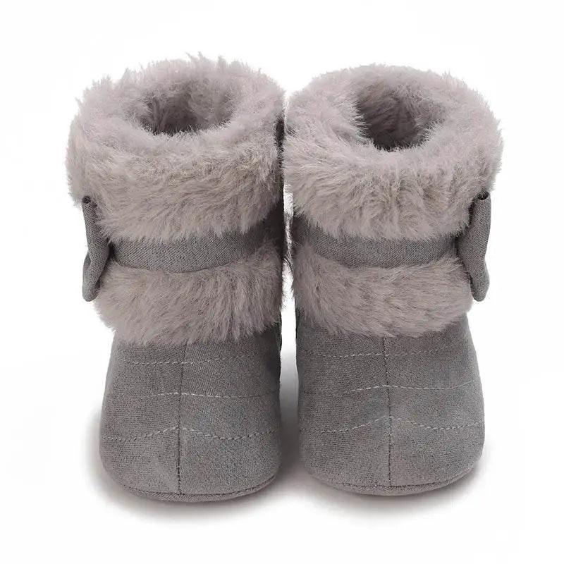  Adorable Fleece-Lined Bowknot Boots for Baby Girls - Cozy Indoor Footwear for Autumn and Winter -  ToylandEU™
