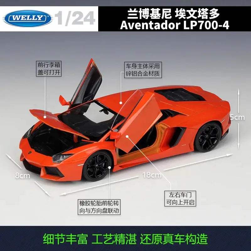 Lamborghini Aventador LP700 Diecast Model Car Premium Metal Build - ToylandEU