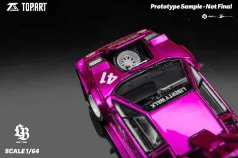 Lamborghini Countach Diecast 1:64 LBWK Widebody Flash Pink White - ToylandEU