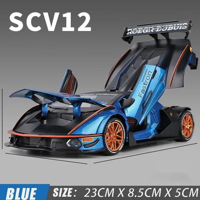 Lamborghini Essenza SCV12 1 24 Scale Diecast Alloy Model Car With Sound Light - ToylandEU
