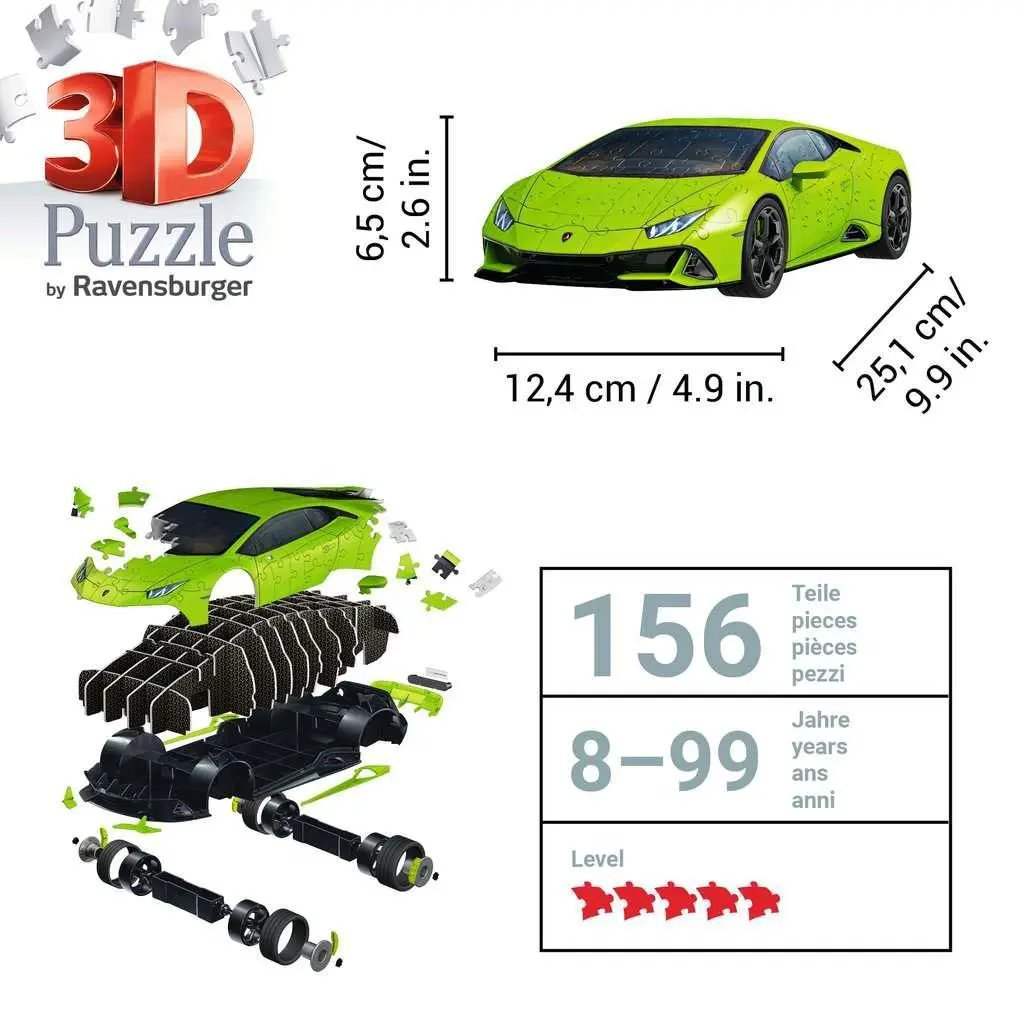 Lamborghini Huracan 3D Jigsaw Puzzle With Interior Frame - ToylandEU