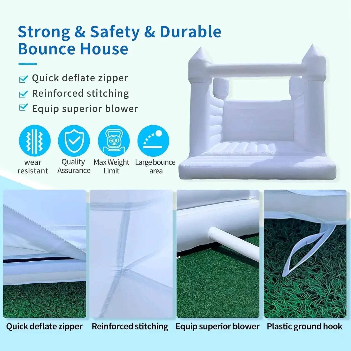 Large 13x13 Foot Inflatable Kids Bounce House With Blower - ToylandEU