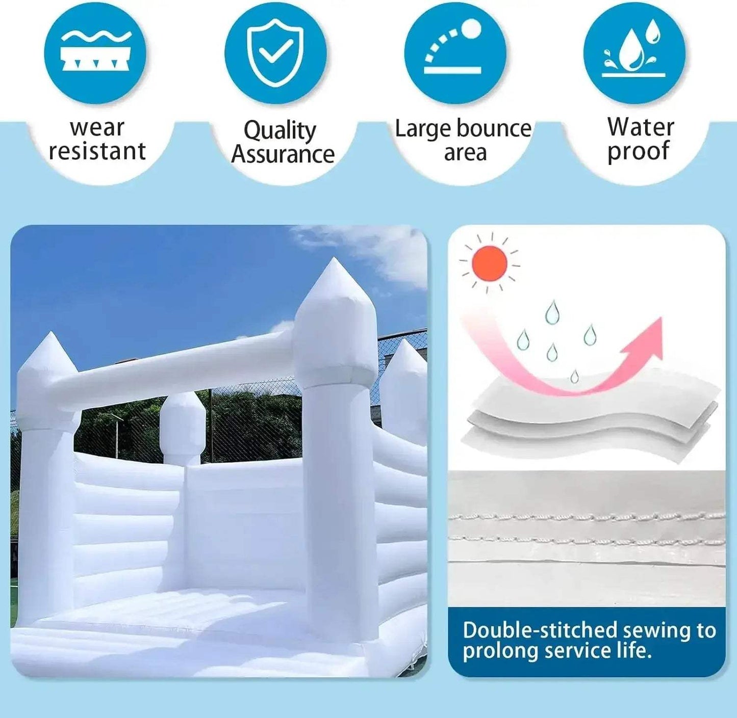 Large 13x13 Foot Inflatable Kids Bounce House With Blower - ToylandEU