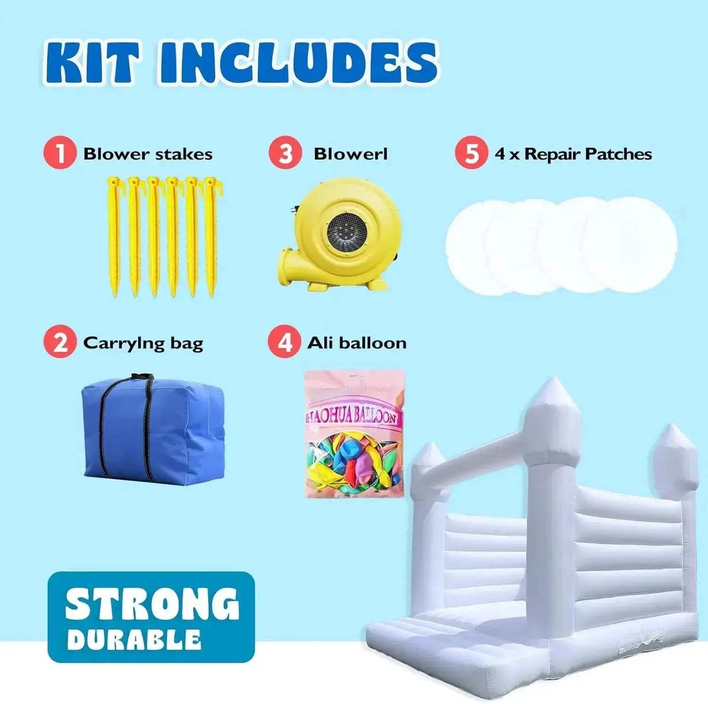 Large 13x13 Foot Inflatable Kids Bounce House With Blower - ToylandEU