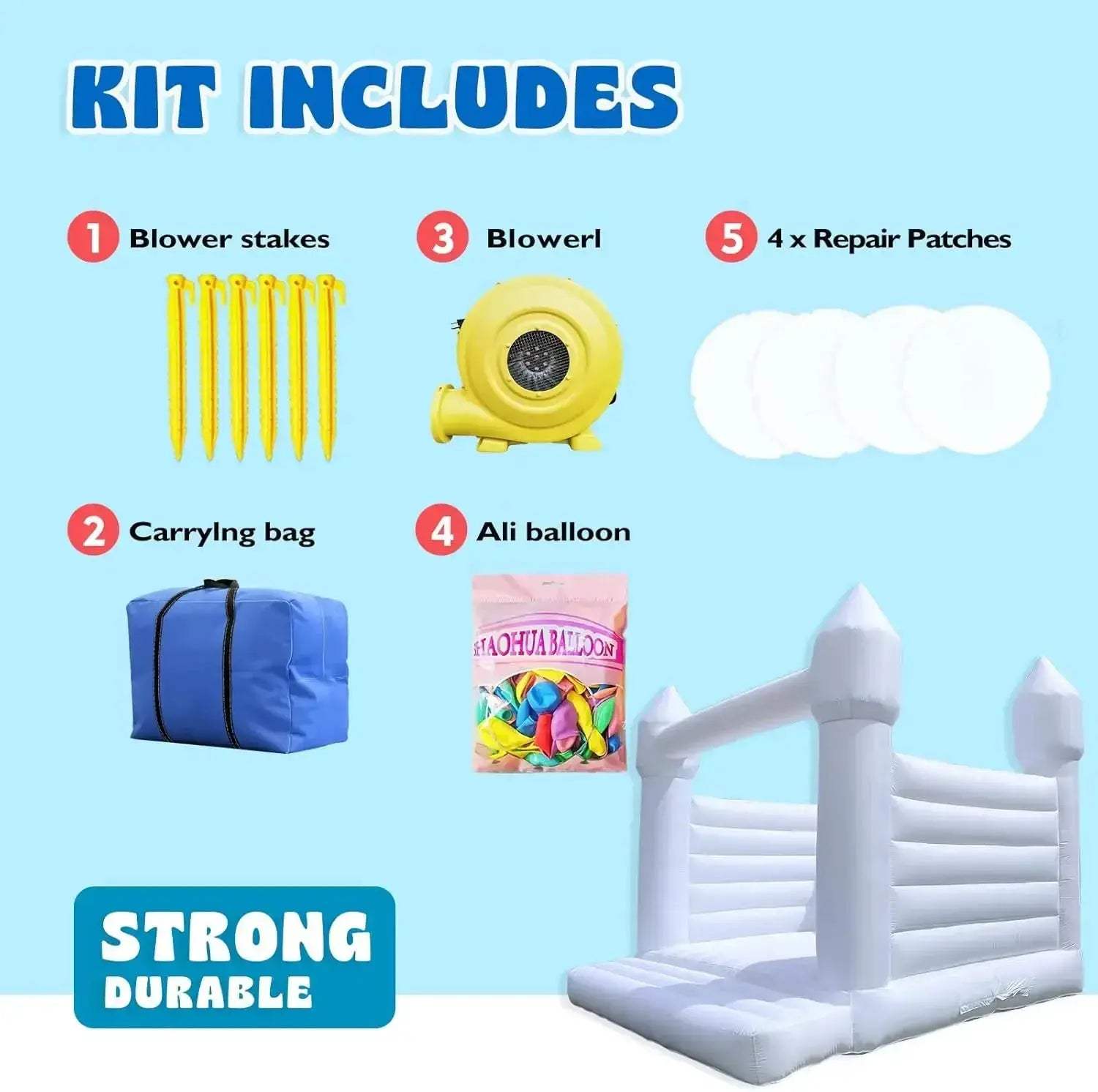 Large 13x13 Foot Inflatable Kids Bounce House With Blower - ToylandEU