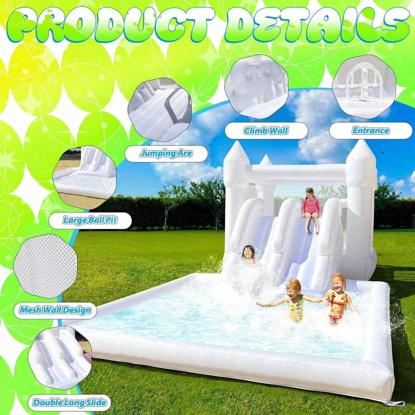 Large 19ft Inflatable Bounce House With Dual Slide For Parties - ToylandEU