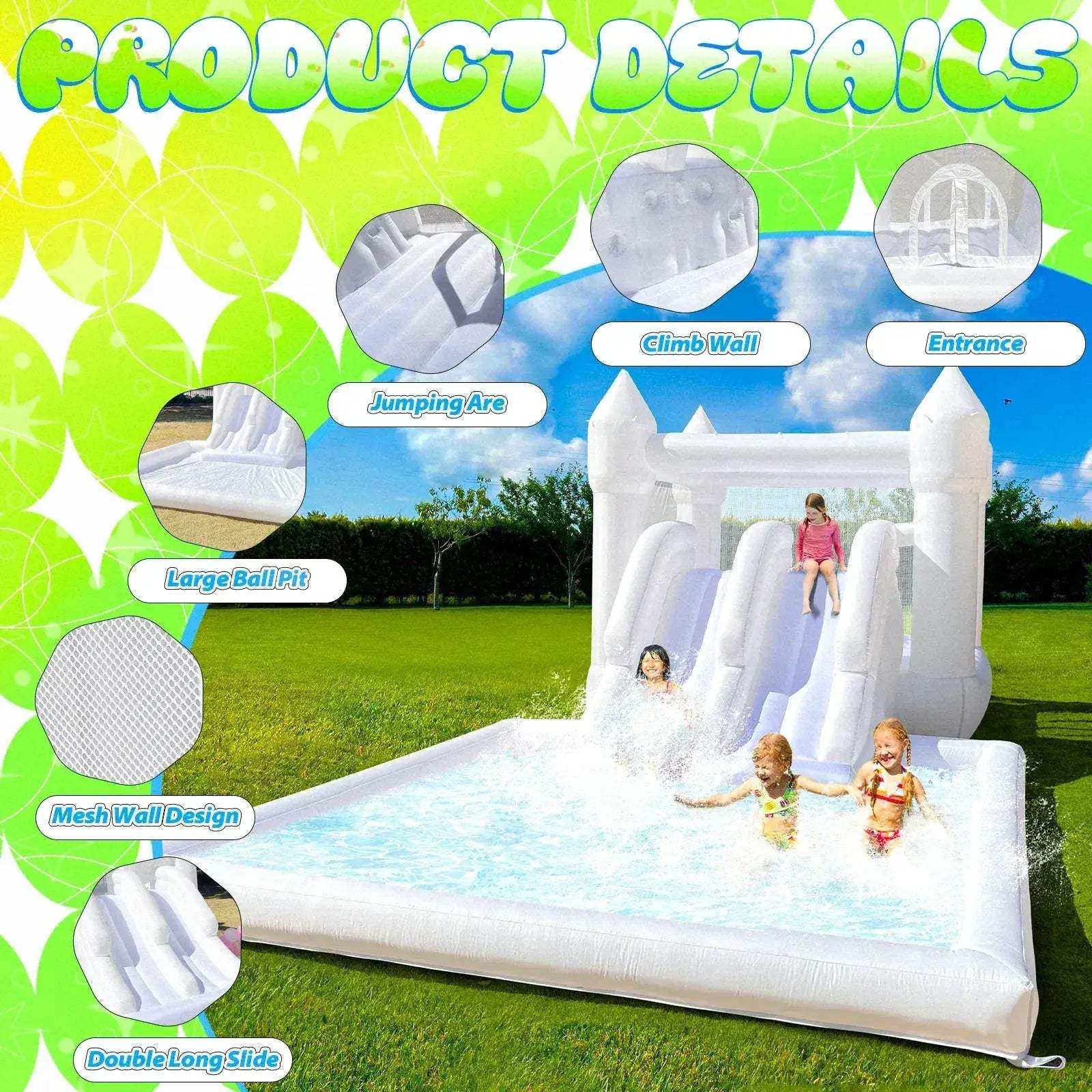 Large 19ft Inflatable Bounce House With Dual Slide For Parties - ToylandEU