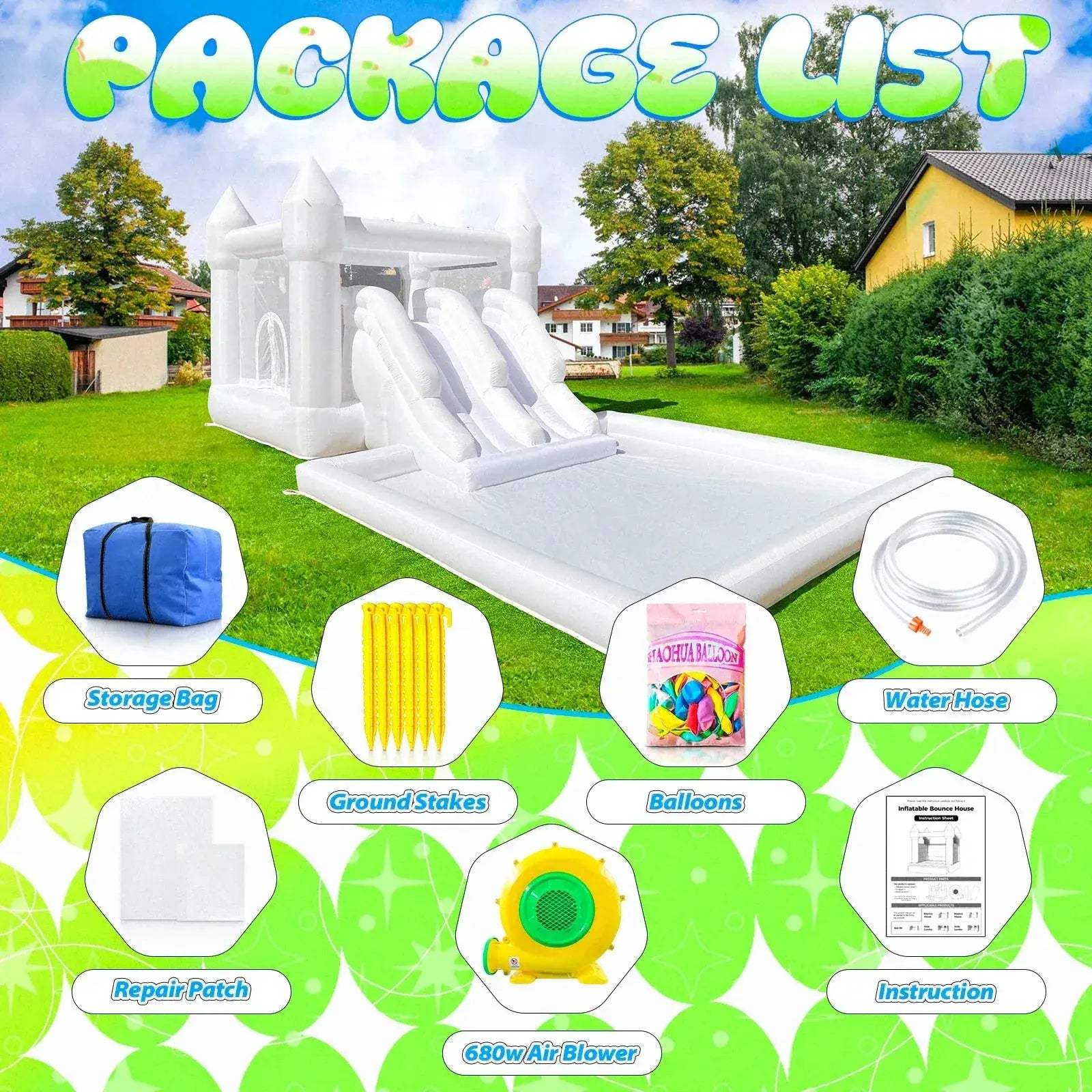 Large 19ft Inflatable Bounce House With Dual Slide For Parties - ToylandEU