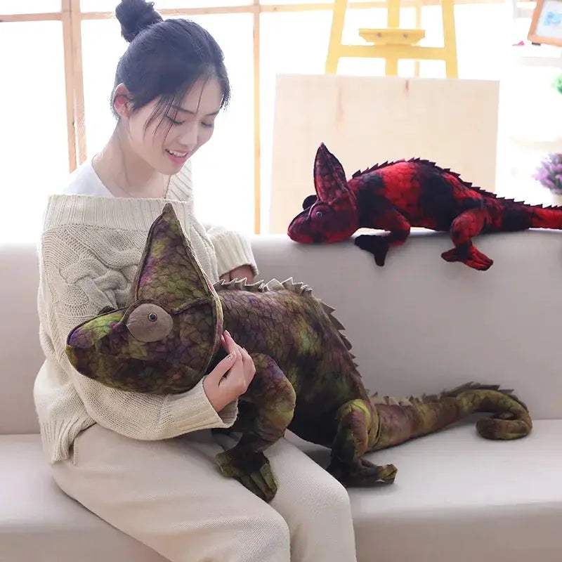 Large 70cm Chameleon Plush Pillow For Cozy Comfort - ToylandEU