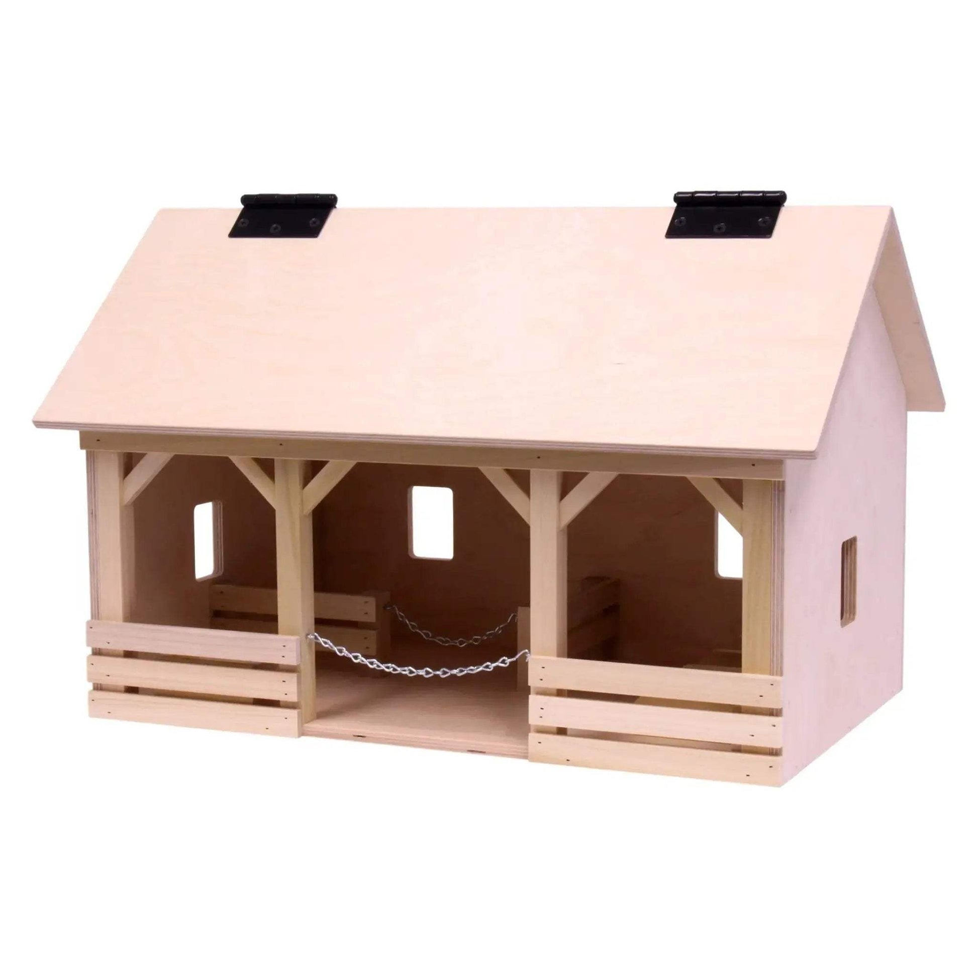 Large A-Frame Barn Toy with Hay Loft, Realistic Wooden Toy Barn - ToylandEU