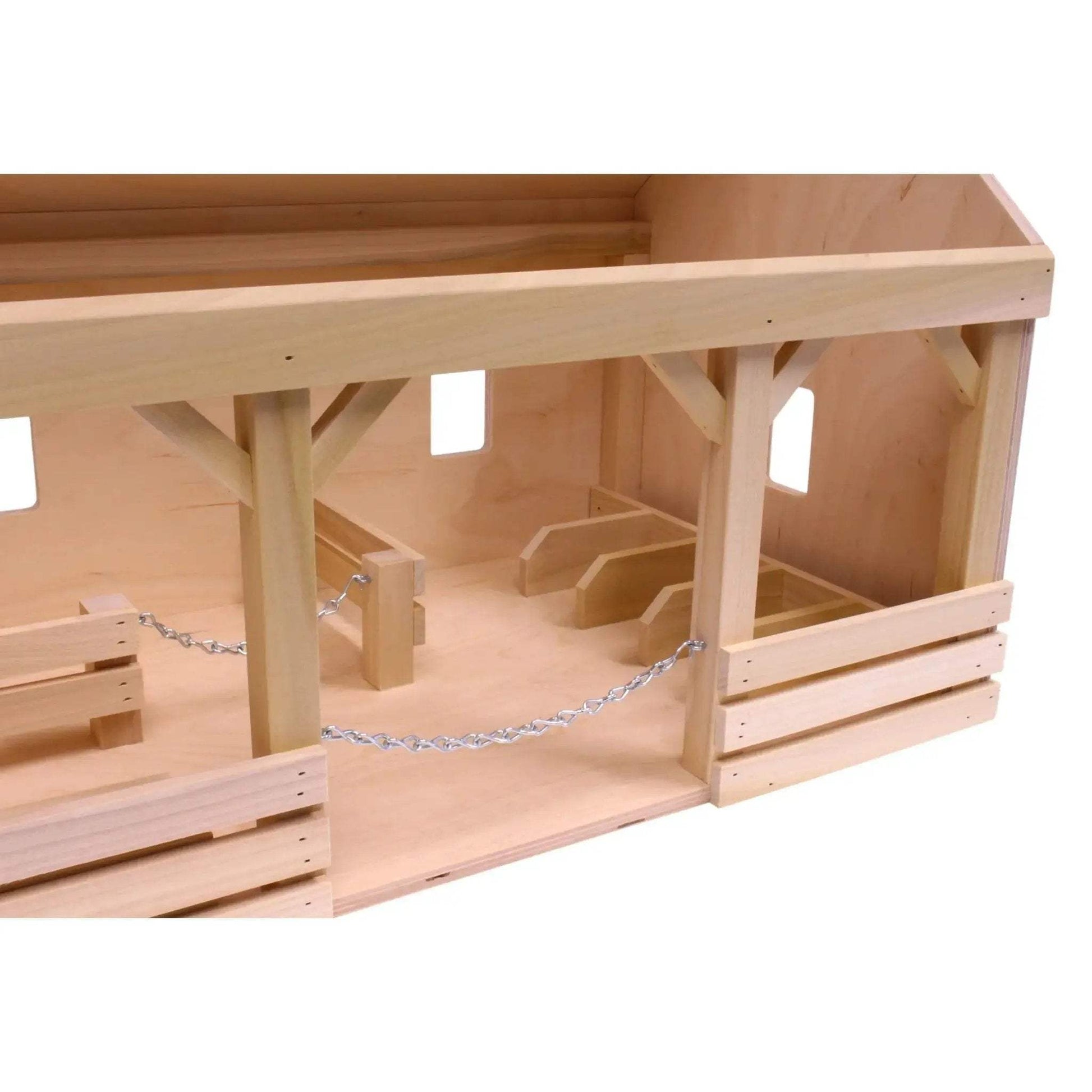 Large A-Frame Barn Toy with Hay Loft, Realistic Wooden Toy Barn - ToylandEU